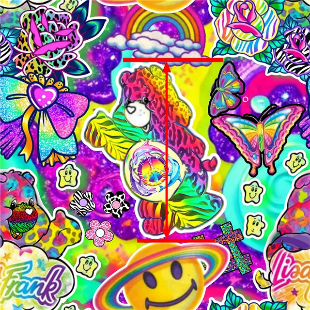 Rainbow Lisa Litchi Printed Faux Leather Sheet Litchi has a pebble like feel with bright colors FeeFiFauxLeather