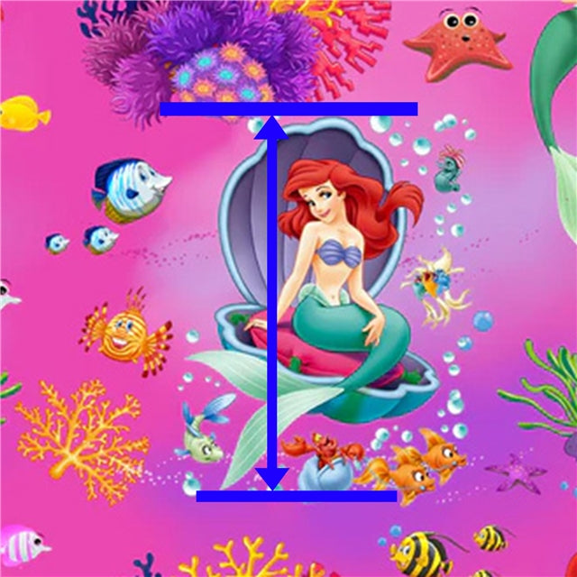 The Little Mermaid Litchi Printed Faux Leather Sheet Litchi has a pebble like feel with bright colors