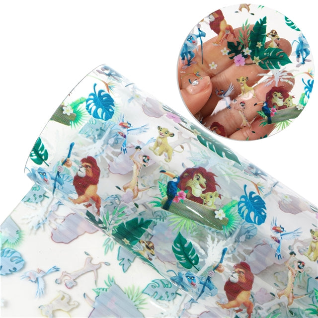Lion King Printed See Through Sheet Clear Transparent Sheet FeeFiFauxLeather