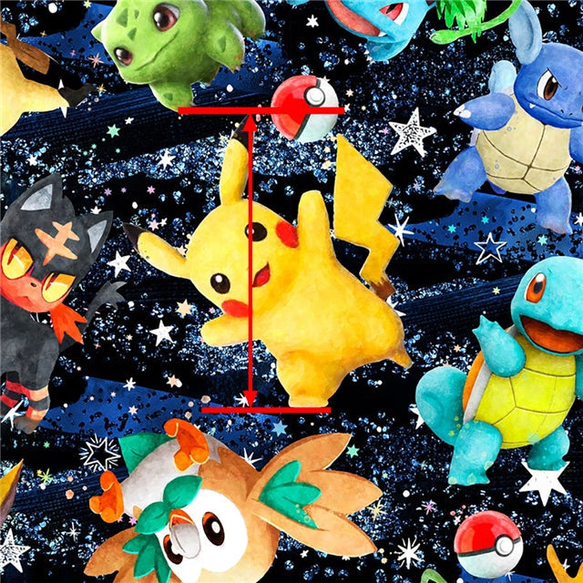 Pocket Monster Friends Litchi Printed Faux Leather Sheet FeeFiFauxLeather
