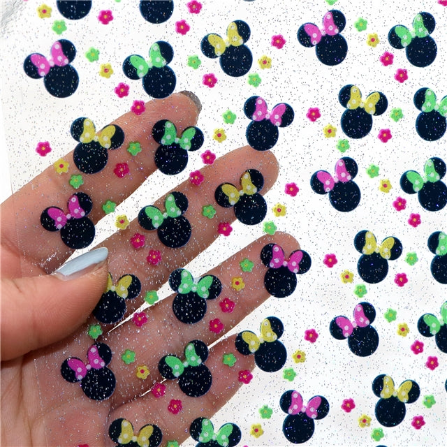 Mouse Printed See Through Sheet  Clear Transparent Sheet FeeFiFauxLeather