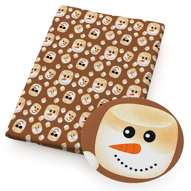 Fall Marshmellows Litchi Printed Faux Leather Sheet FeeFiFauxLeather