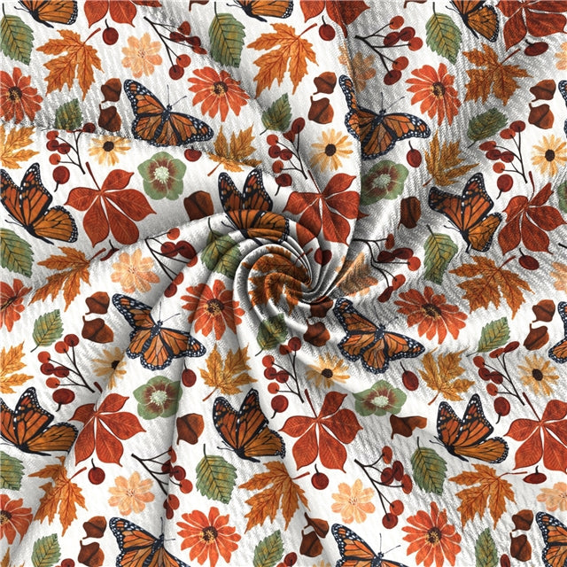 Butterfly Fall Colors Textured Liverpool/ Bullet Fabric FeeFiFauxLeather