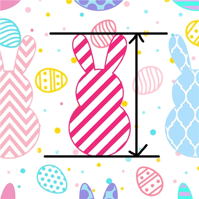 Rabbits Bunnies Easter Litchi Printed Faux Leather Sheet Litchi has a pebble like feel with bright colors FeeFiFauxLeather