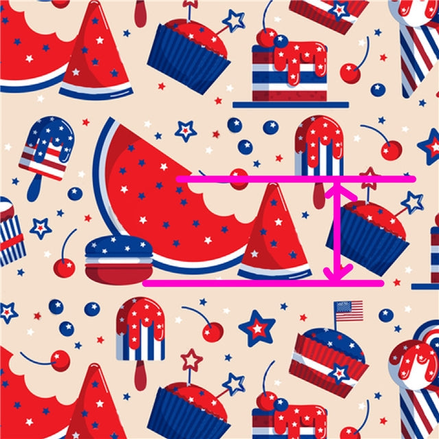 July the 4th Watermelon Red, White and Blue Litchi Printed Faux Leather Sheet Litchi has a pebble like feel with bright colors FeeFiFauxLeather