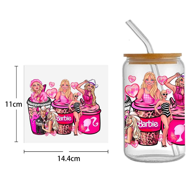 Fashion Doll UV DTF Glass Can Wrap FeeFiFauxLeather