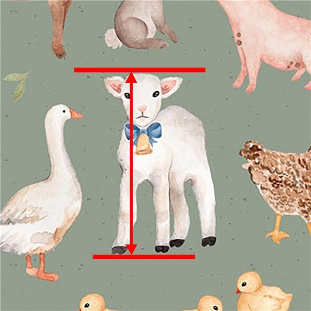 Farm Animals, Cow, Sheep, Chicken, Pig Smooth Printed Faux Leather Sheet FeeFiFauxLeather