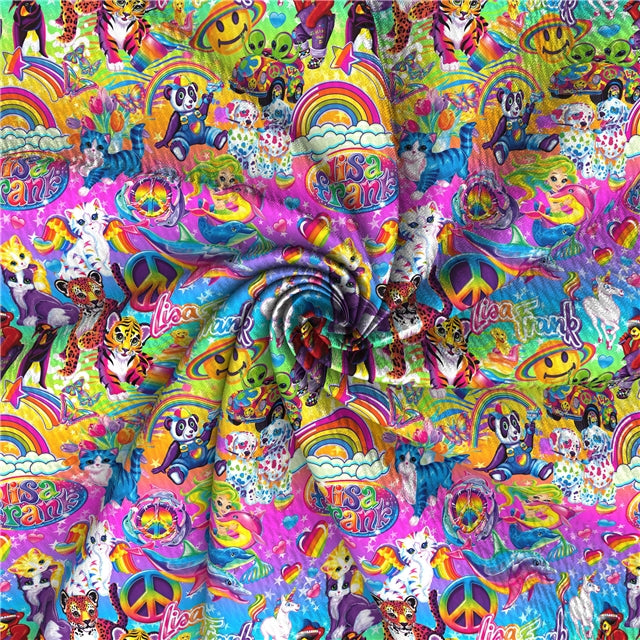 Rainbow Lisa Textured Liverpool/ Bullet Fabric FeeFiFauxLeather