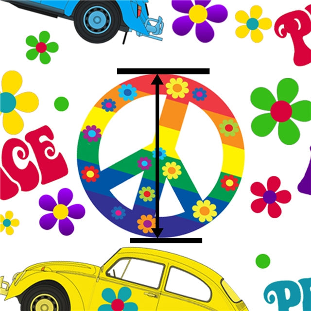 Peace Love and Rainbows  Litchi Printed Faux Leather Sheet FeeFiFauxLeather