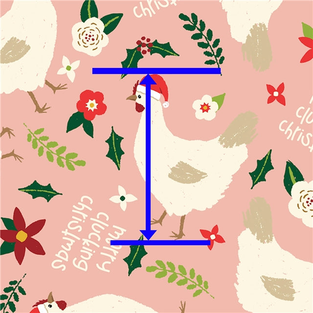 Christmas Chicken Litchi Printed Faux Leather Sheet FeeFiFauxLeather