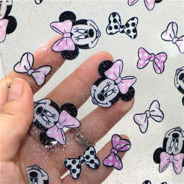 Mouse Printed See Through Sheet  Clear Transparent Sheet FeeFiFauxLeather
