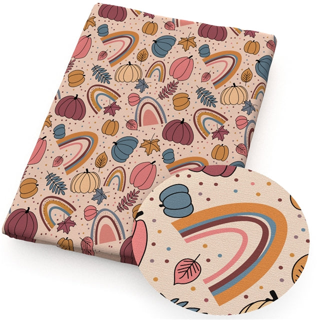 Rainbows and designs Litchi Printed Faux Leather Sheet FeeFiFauxLeather