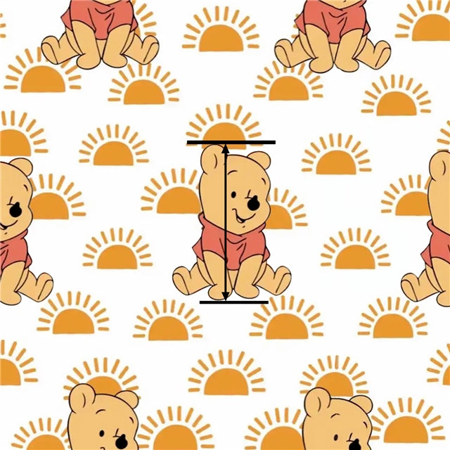 Winnie The Pooh Textured Liverpool/ Bullet Fabric FeeFiFauxLeather