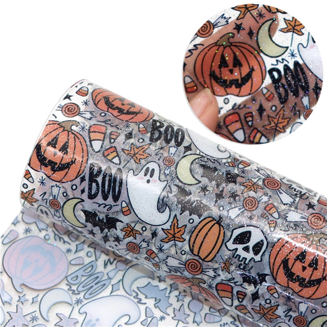 Halloween Printed See Through Sheet  Clear Transparent Sheet FeeFiFauxLeather