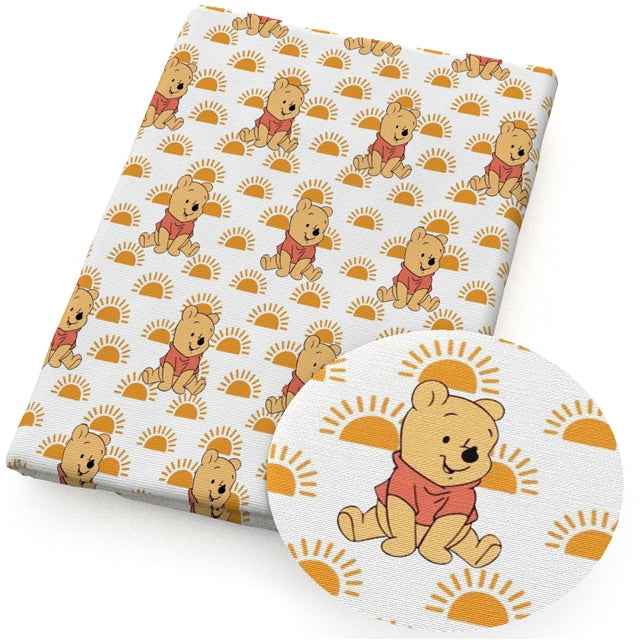 Winnie The Pooh Textured Liverpool/ Bullet Fabric FeeFiFauxLeather