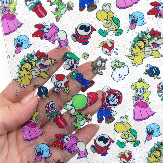 Mario Cart Printed See Through Sheet  Clear Transparent Sheet FeeFiFauxLeather