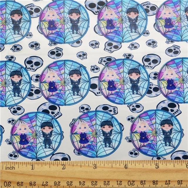 Wednesday Printed See Through Sheet  Clear Transparent Sheet FeeFiFauxLeather