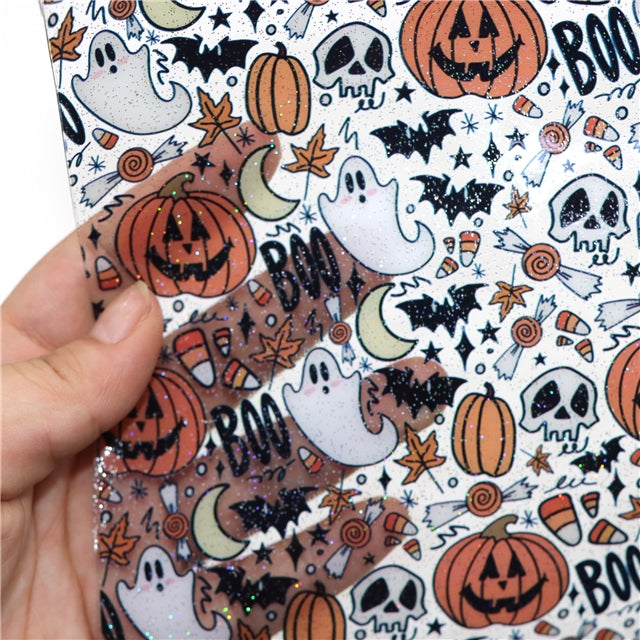 Halloween Printed See Through Sheet  Clear Transparent Sheet FeeFiFauxLeather