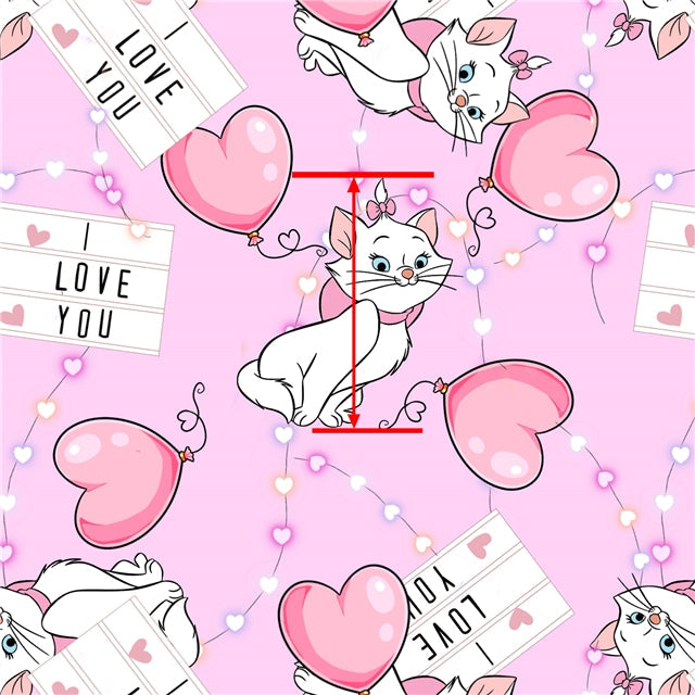 Marie The Aristocats Printed Faux Leather Sheet FeeFiFauxLeather