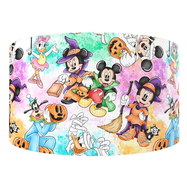 Minnie and Mickey Halloween  1 Yard Printed 2 1/2 inch on Grosgrain Ribbon, Potter Ribbon, Character Ribbon, Cut to Size, View Store For More Patterns
