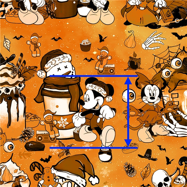 Mouse and Friends Fall Litchi Printed Faux Leather Sheet Litchi has a pebble like feel with bright colors FeeFiFauxLeather
