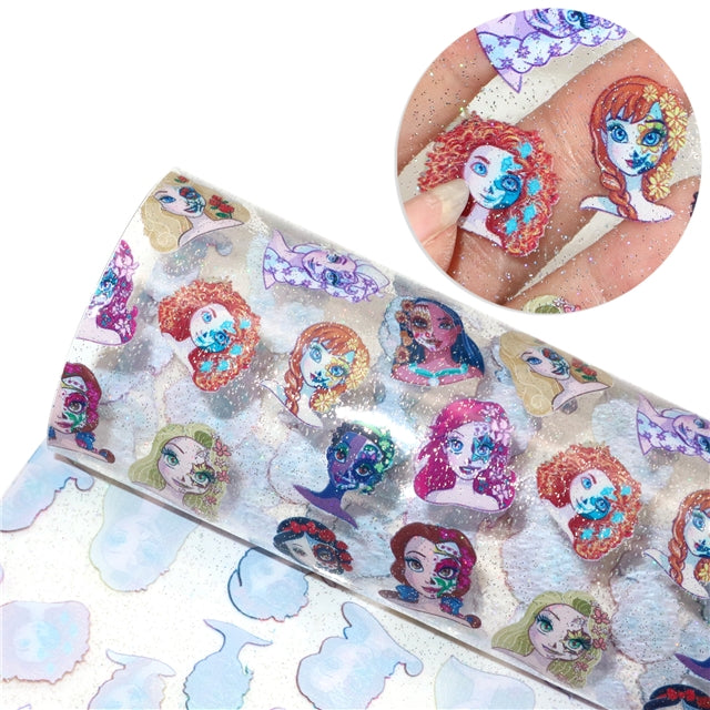 Princesses Printed See Through Sheet  Clear Transparent Sheet FeeFiFauxLeather