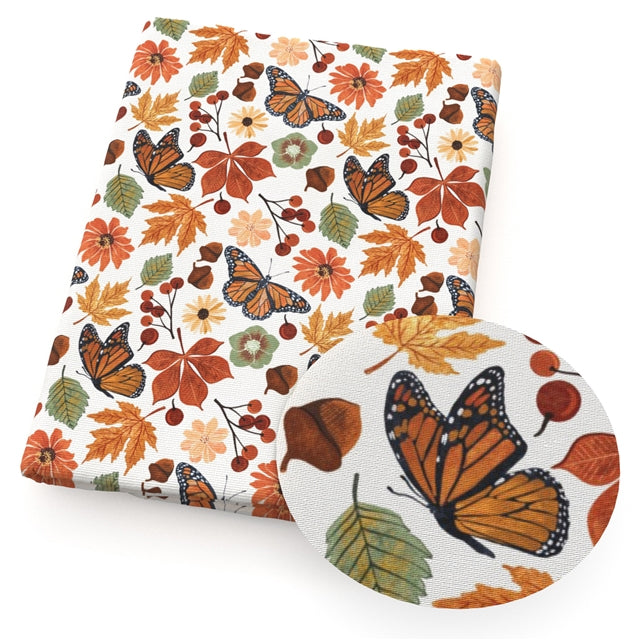 Butterfly Fall Colors Textured Liverpool/ Bullet Fabric FeeFiFauxLeather