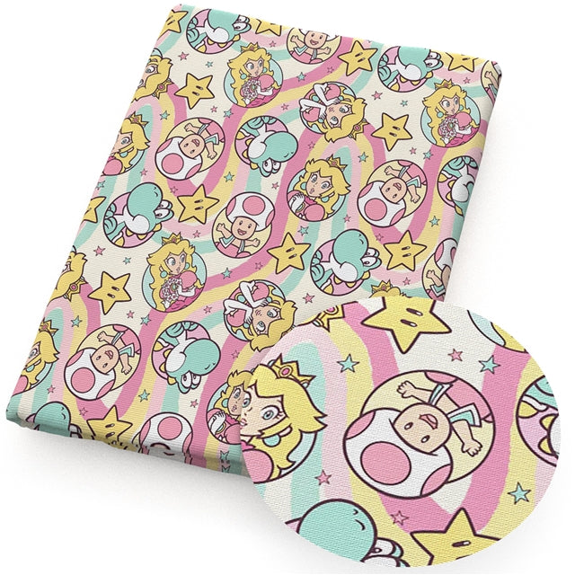 Princess Peach Super Mario  Textured Liverpool/ Bullet Fabric with a textured feel