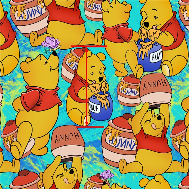 Winnie The Pooh Textured Liverpool/ Bullet Fabric FeeFiFauxLeather