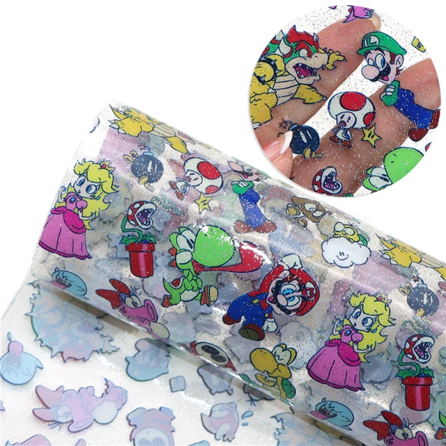 Mario Cart Printed See Through Sheet  Clear Transparent Sheet FeeFiFauxLeather
