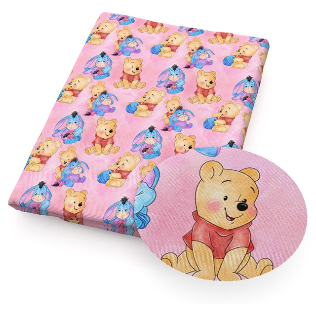 Winnie The Pooh Textured Liverpool/ Bullet Fabric FeeFiFauxLeather