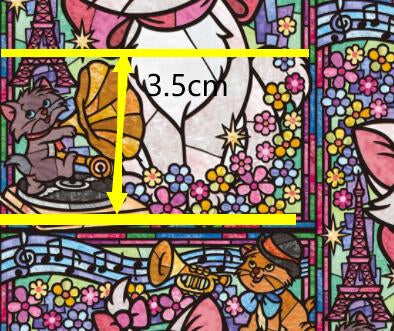 Marie The Aristocats Printed Faux Leather Sheet Litchi has a pebble like feel with bright colors FeeFiFauxLeather