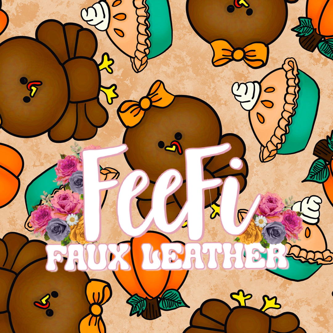 Little Turkey Fall Textured Liverpool/ Bullet Fabric FeeFiFauxLeather