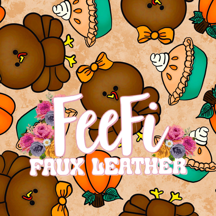 Little Turkey Fall Textured Liverpool/ Bullet Fabric FeeFiFauxLeather
