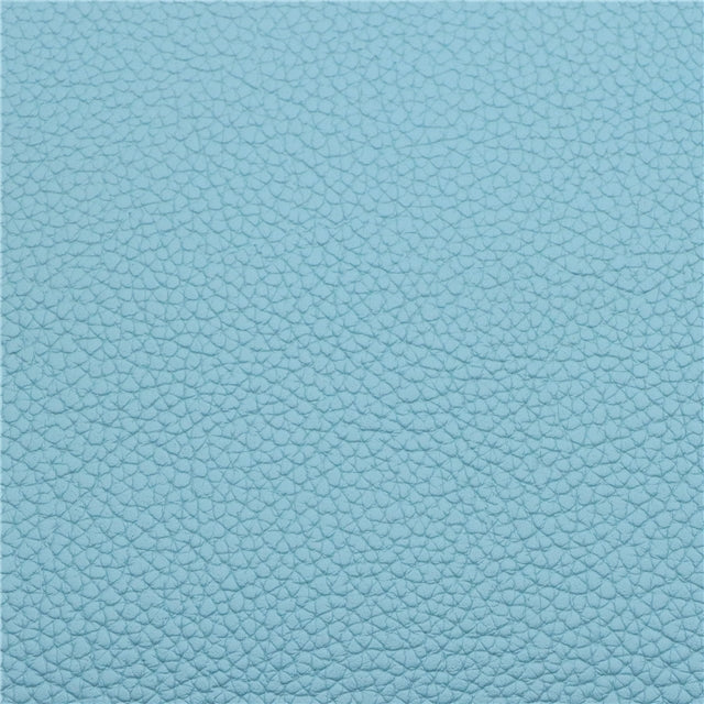 Blue Litchi Solid Faux Leather Sheet FeeFiFauxLeather