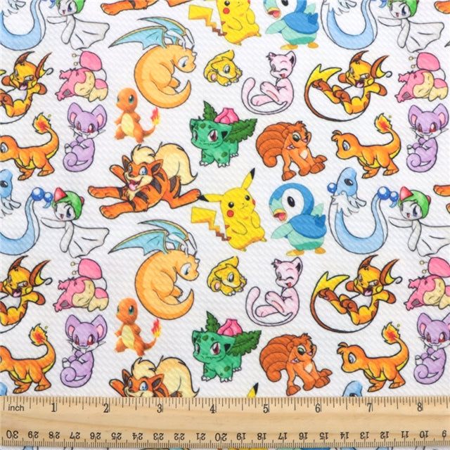 Pokemon Textured Liverpool/ Bullet Fabric FeeFiFauxLeather
