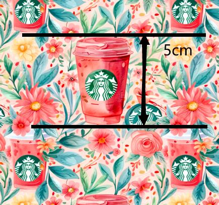 Coffee Flowers Printed Textured Liverpool/ Bullet Fabric FeeFiFauxLeather