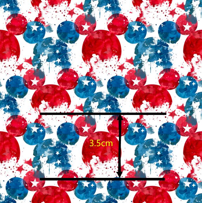 Red, White and Blue Mouse July 4th Printed Faux Leather Sheet FeeFiFauxLeather