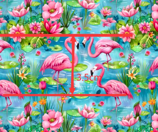 Flamingos Bird Printed Smooth Faux Leather Sheet FeeFiFauxLeather