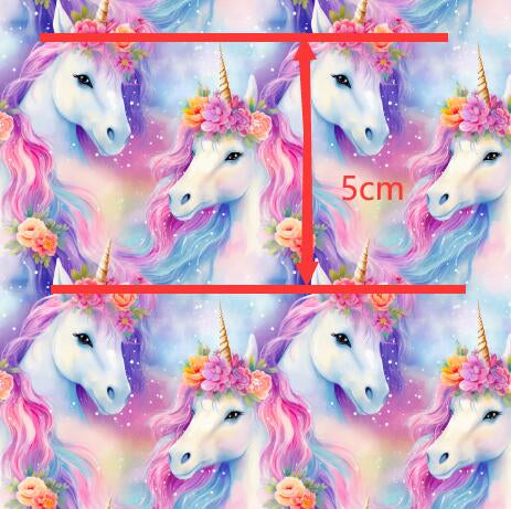 Unicorn Floral Printed Textured Liverpool/ Bullet Fabric FeeFiFauxLeather