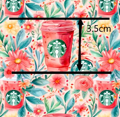 Coffee Floral Printed Faux Leather Sheet Litchi has a pebble like feel with bright colors FeeFiFauxLeather