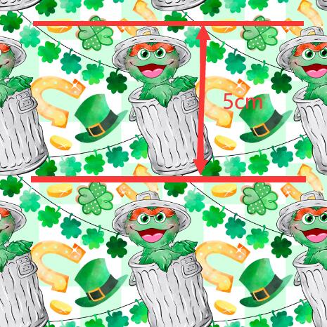 Oscar The Grouch Printed Textured Liverpool/ Bullet Fabric FeeFiFauxLeather