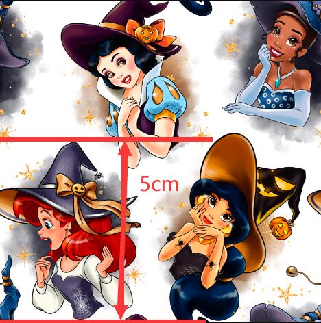 Princess Witches Printed Textured Liverpool/ Bullet Fabric with a textured feel FeeFiFauxLeather