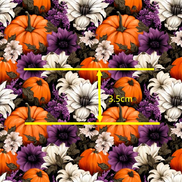 Fall Flowers Floral Printed Faux Leather Sheet Litchi has a pebble like feel with bright colors FeeFiFauxLeather