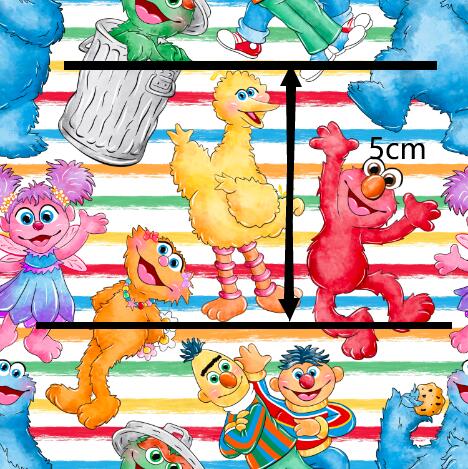 Sesame Street Printed Textured Bullet Fabric FeeFiFauxLeather