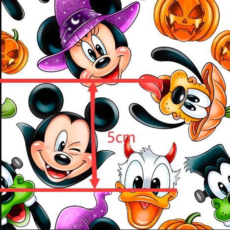 Halloween Friends Printed Textured Liverpool/ Bullet Fabric with a textured feel FeeFiFauxLeather