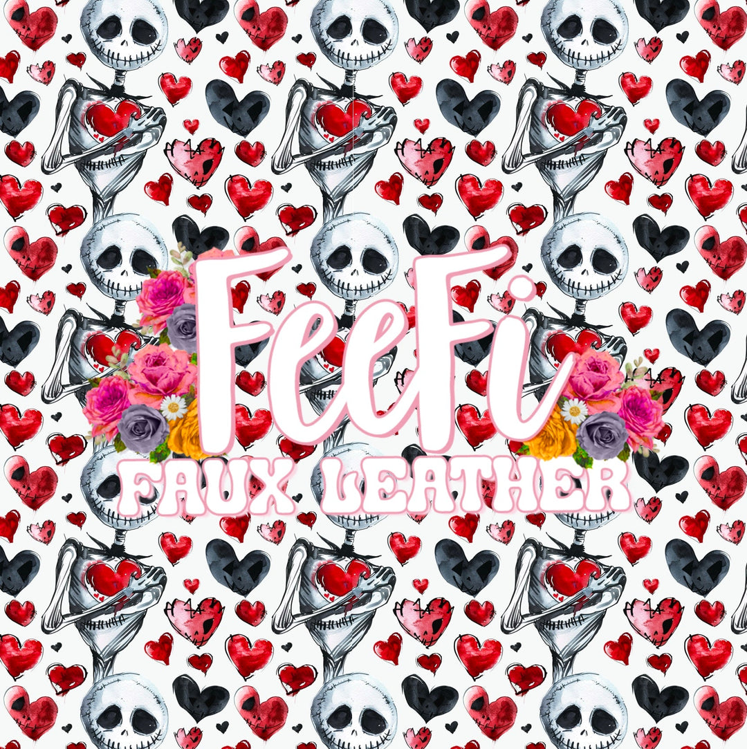 Nightmare Before Christmas Valentines Textured Liverpool/ Bullet Fabric FeeFiFauxLeather