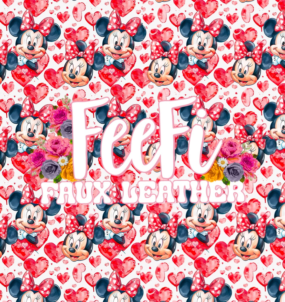 Mouse Valentines Textured Liverpool/ Bullet Fabric FeeFiFauxLeather