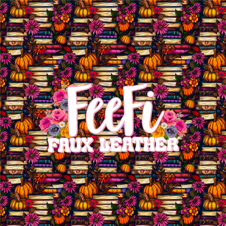 Colorful Fall Print Printed Litchi Faux Leather Sheet FeeFiFauxLeather