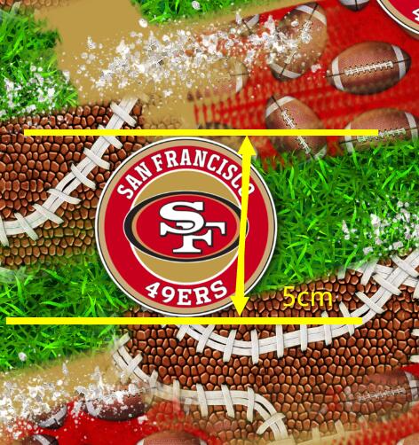 49ers Football Printed Textured Liverpool/ Bullet Fabric with a textured feel FeeFiFauxLeather